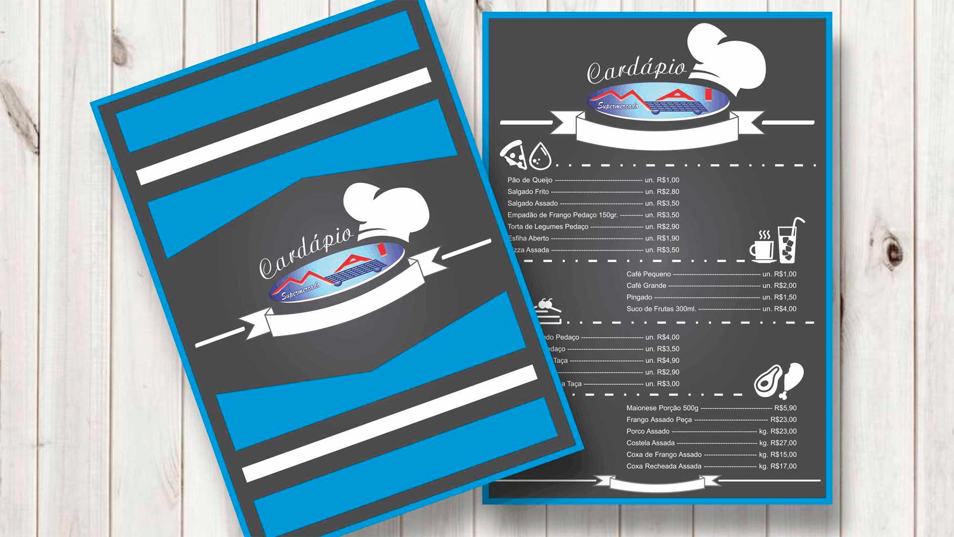 criação de cardápio impressos em fazenda rio grande