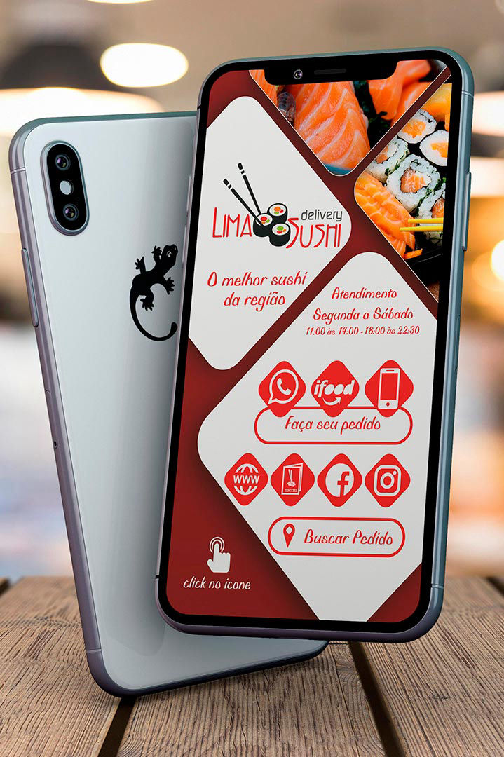 cartao de visita digital lima sushi delivery fazenda rio grande